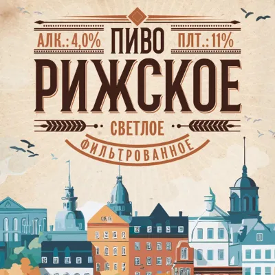Рижское светлое фильтрованное пиво